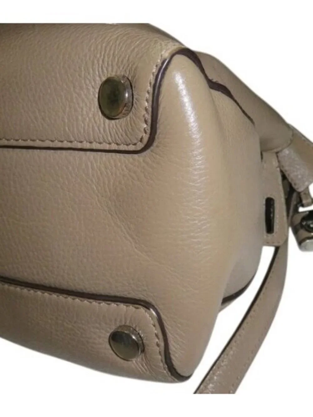 Michael Kors Tan Pebbled Leather Tote Crossbody Handbag Satchel with lock